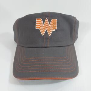 Whataburger Baseball Cap Embroidered Logo One Size Adjustable‎ Gray Orange NEW